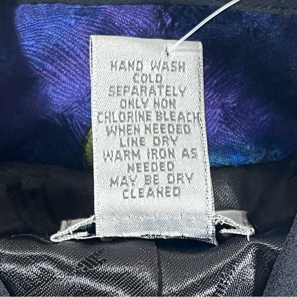 Chico’s Shanghai Dream Marzipan Silk Kimono Jacket Blue Sz 3 XL Jewel Tones NWT - Picture 7 of 15